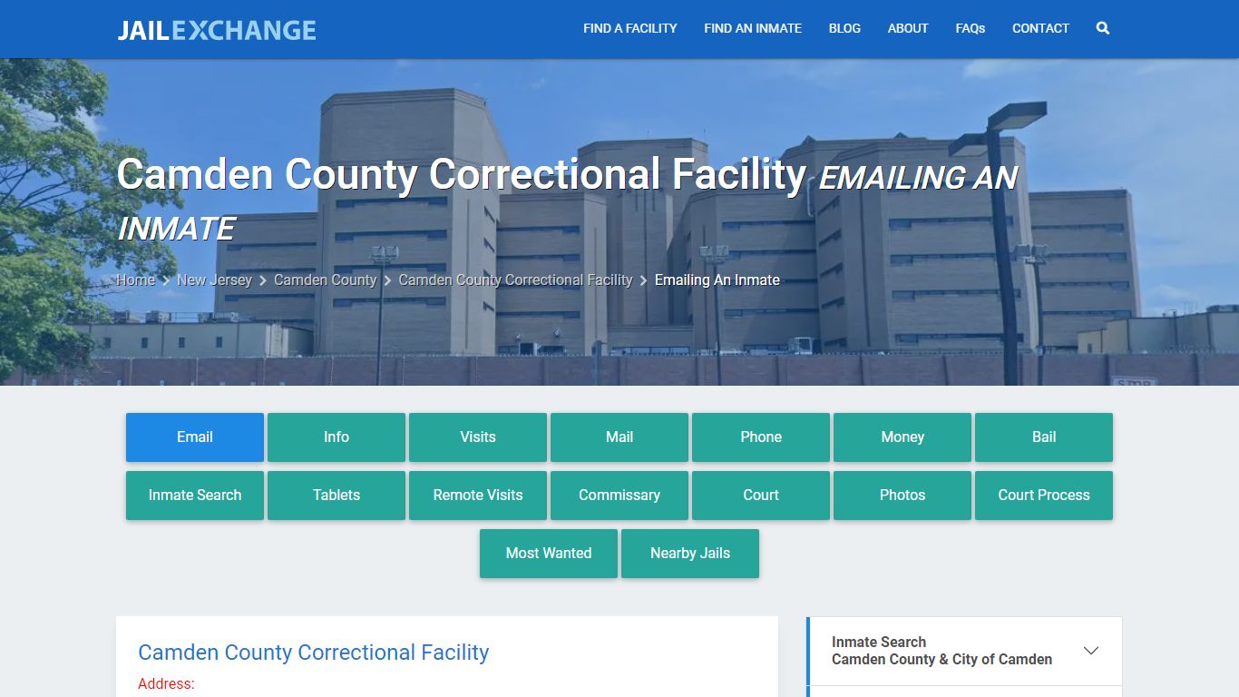 Inmate Text, Email - Camden County Correctional Facility, NJ